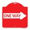 Signmission Designer Series One Way W/ Right Arrow, Red & White Aluminum Sign, 18" x 18", RW-1818-24384 A-DES-RW-1818-24384 - alternate 1